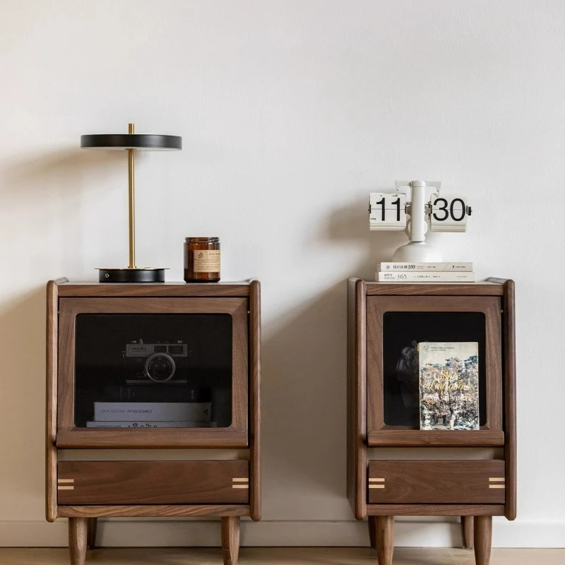 

Solid wood Haoyue bedside table Nordic home bedside table North American black walnut bedroom storage cabinet