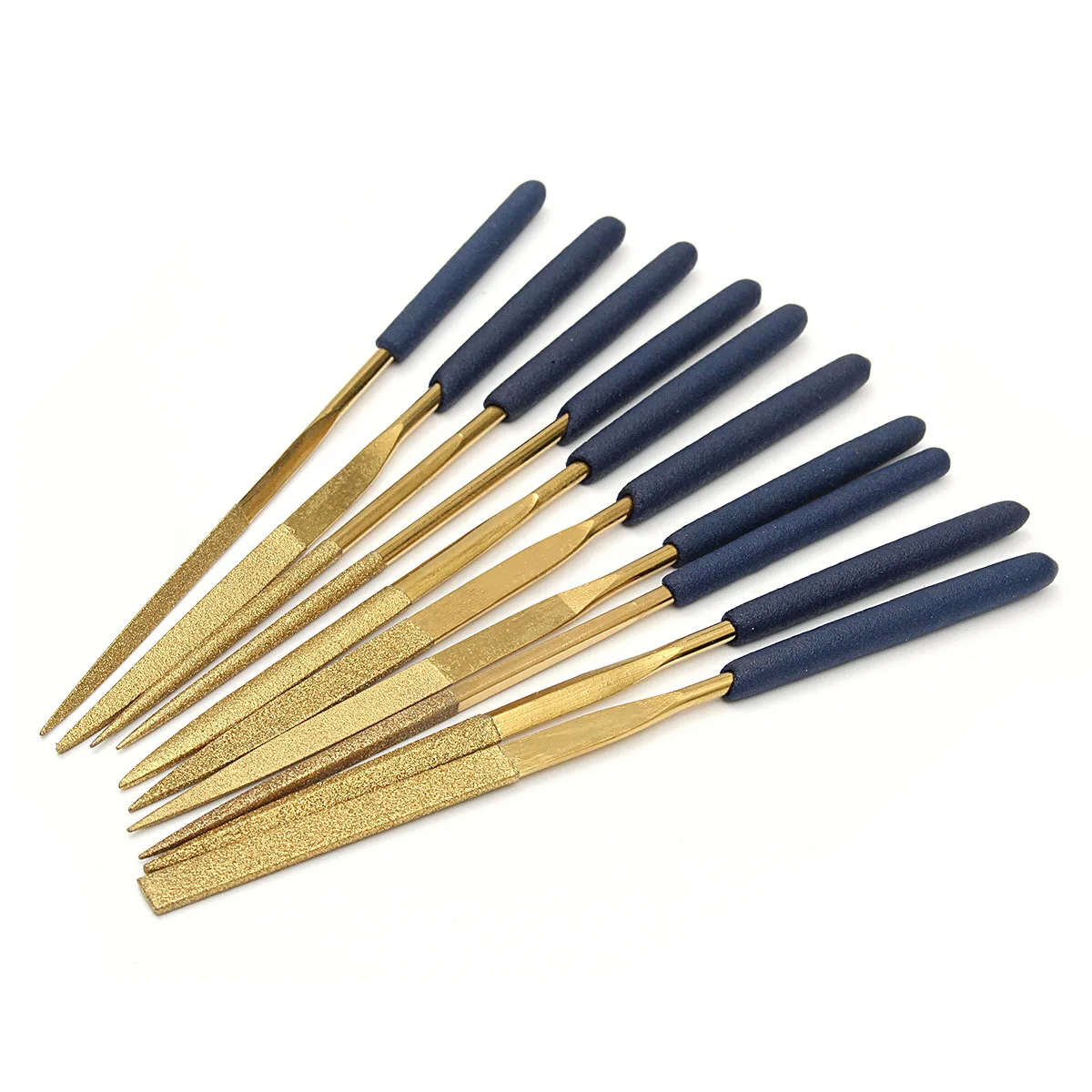 10Pcs Titanium Diamond Coating Needle Flat File Set Metal Working Craft Tools