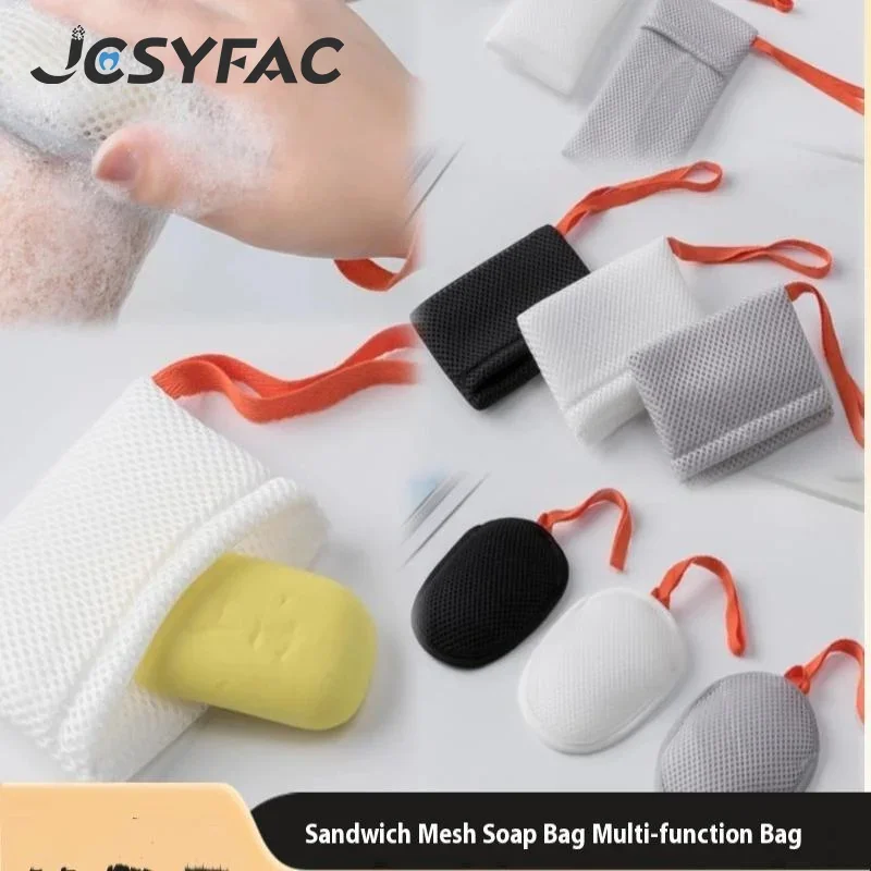 

1 PCS Double-Sided Square/Oval Soap Bag Bath Cleansing Foaming Net Body Exfoliating Scrubber Sponges Bathroom Mesh Soap Pocket