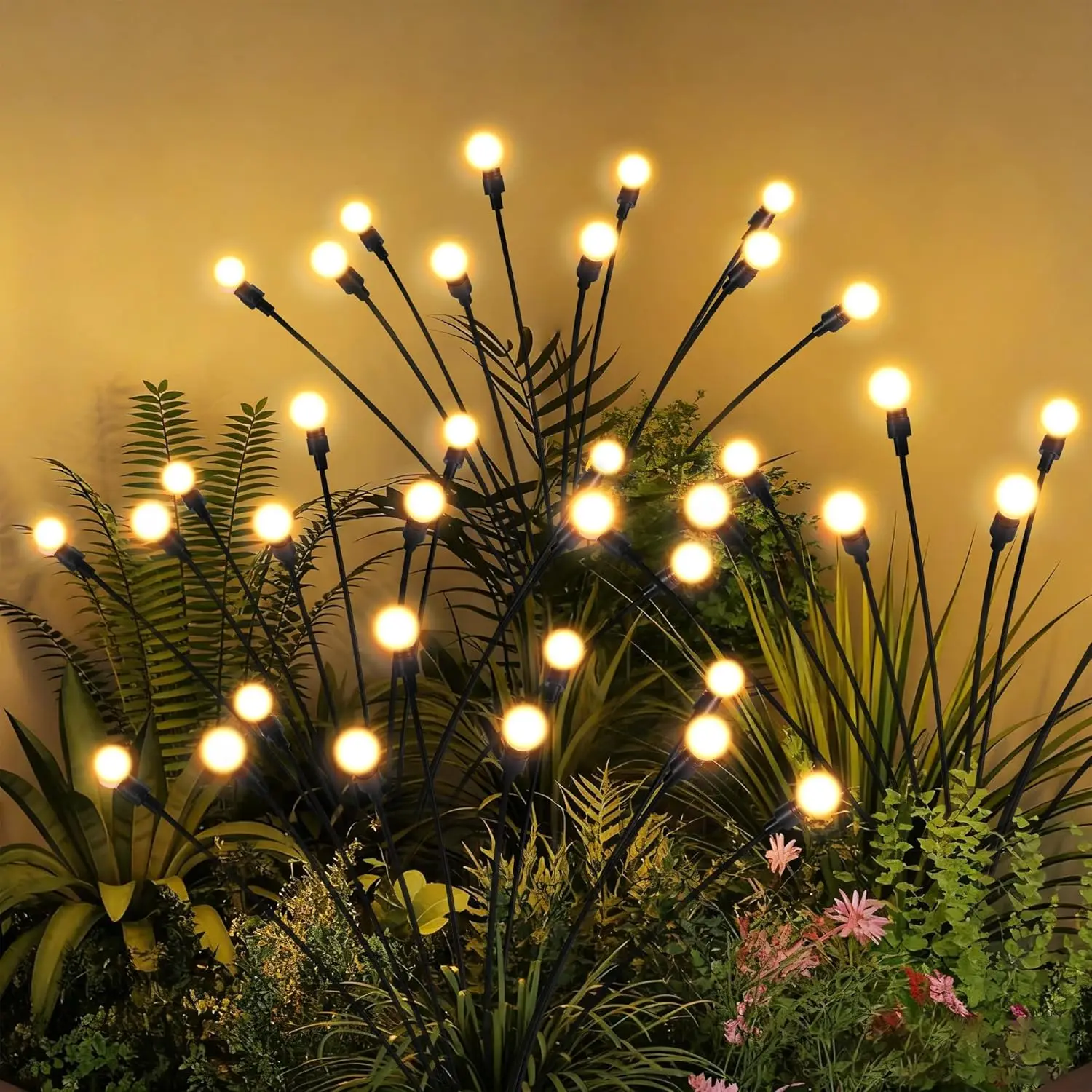Yard Lamps Clear Crackle Glass 3in Auto On Off Dusk to Dawn Summer Stone Gray