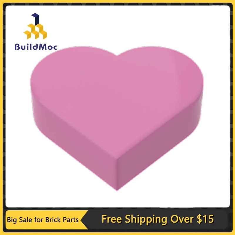 10Pcs MOC Parts 39739 Tile 1 x 1 Heart Compatible Bricks DIY Assmble Building Blocks Particle Kid Puzzle Brain Toy Gift