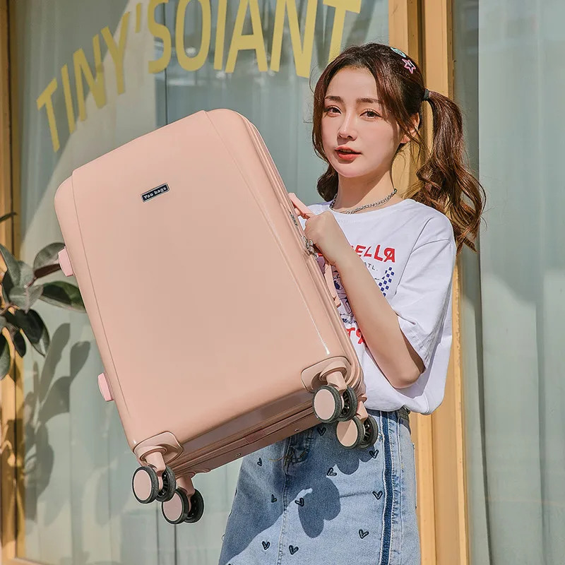 ABS Travel Suitcase with Universal Wheel Pink 20 Inch Small Carry on Luggage 24''gilrs Trolley Luggage Bag Case Rolling Luggage