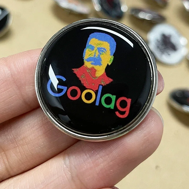 Goolag Stalin Gulag Meme Badge Brooch Political Dark Humor Lapel Pin Jewelry