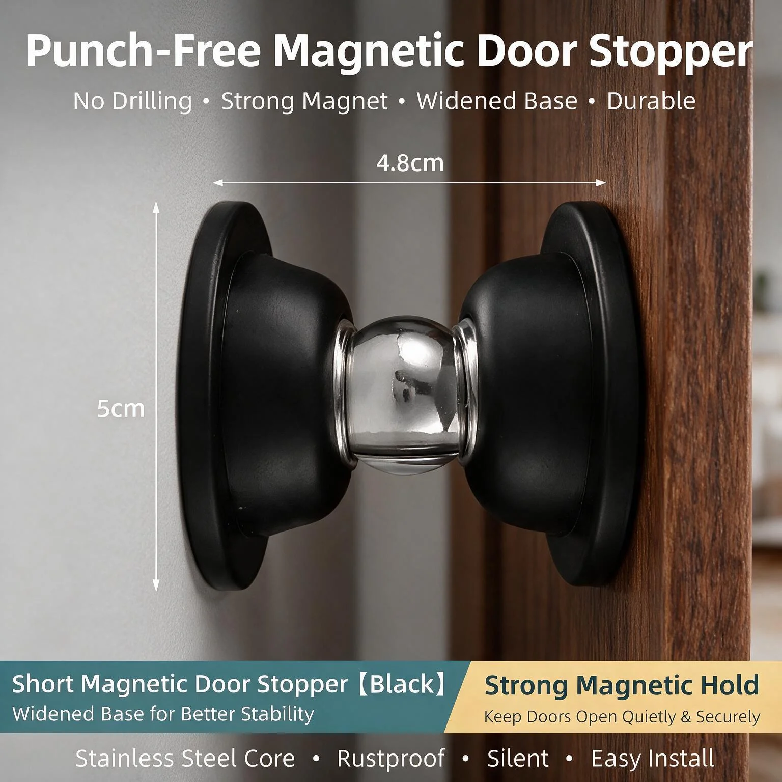 Touch‑Sensitive Anti‑Collision Silicone Door Stopper Strong Magnetic Mute Buffer for Hotel Household Interior Door Fittings