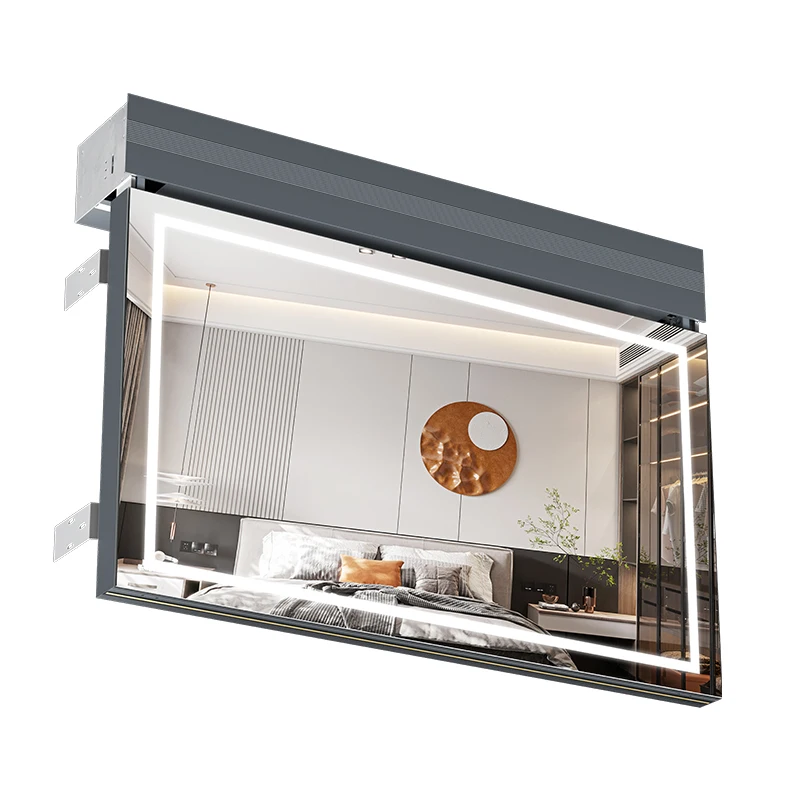 TLFリザーブ 新型化粧鏡付きドレッシングテーブル ライト付きバニティミラーと収納付き電動昇降式バニティミラー