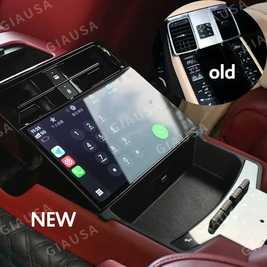 

9-дюймовый задний экран кондиционера для Porsche Panamera 2010 2012-2017, электрический 2K ультра прозрачный сенсорный экран Carplay Android Auto