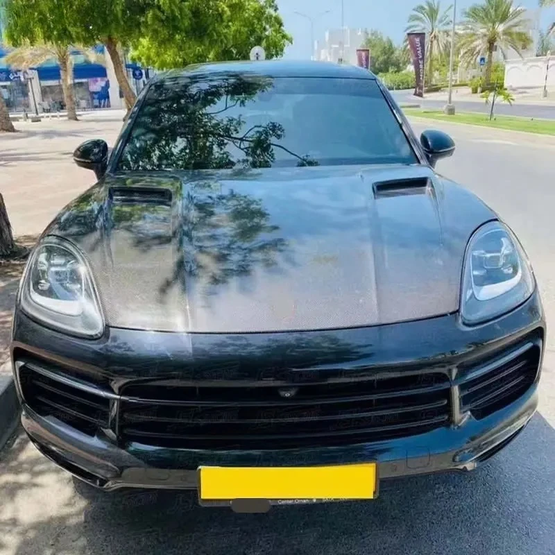 

Для Porsche Cayenne 9Y0 9YA передние капоты из настоящего углеродного волокна, автомобильный капот, комплект кузова 2020