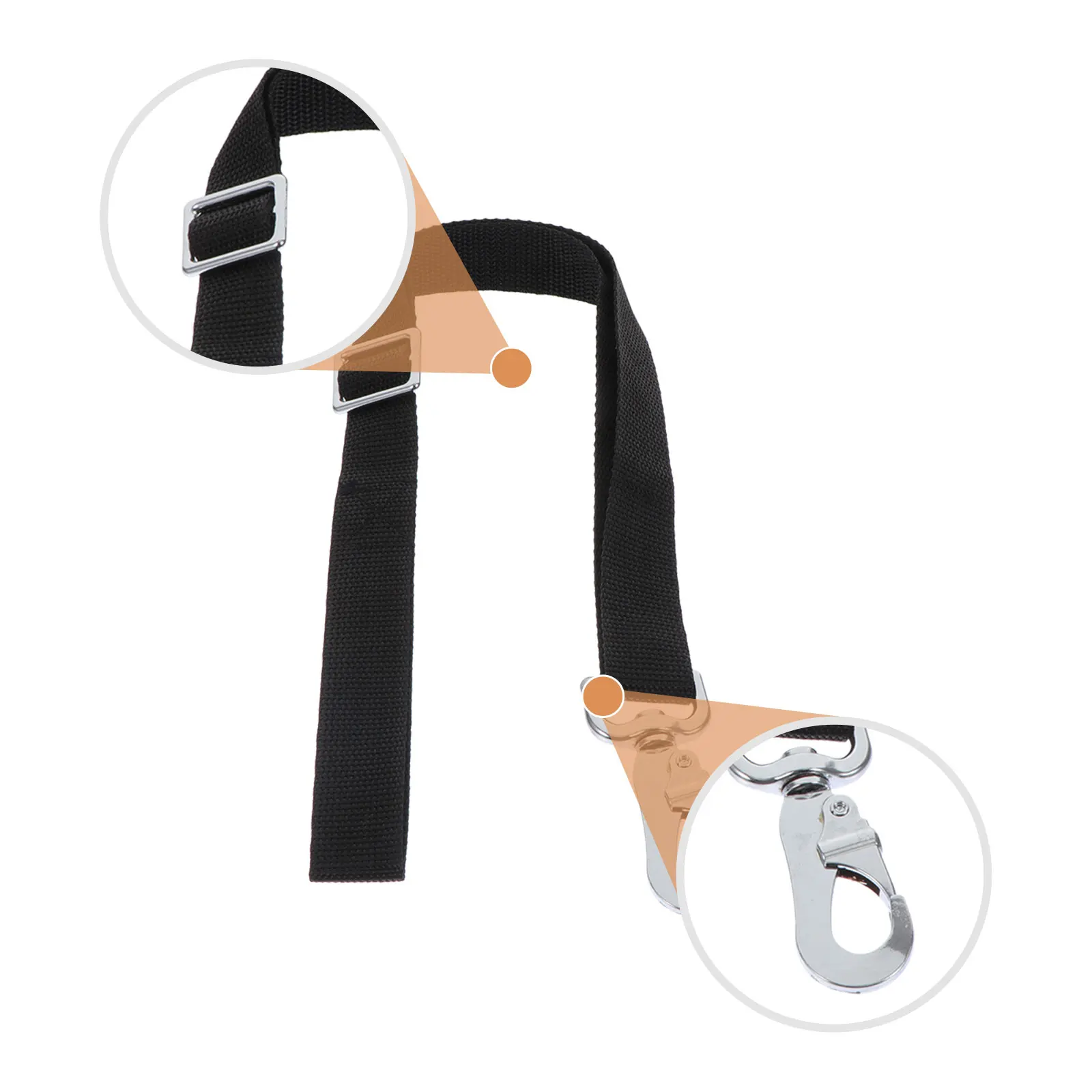 2 قطعة حزام ثابت من النايلون قابل للتعديل الثقيلة دلو الحصان شماعات للمزرعة مستقرة في الهواء الطلق تغذية دلو للماء حبل أسود