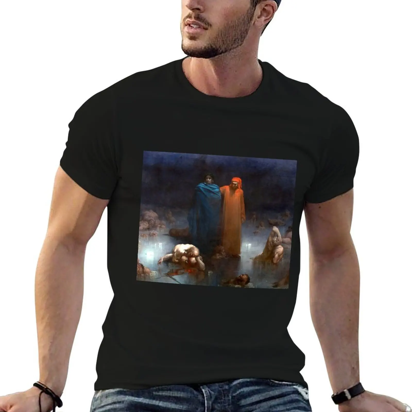 

pack man cotton shirt t T-Shirt of shirts for Dante Gustave Hell Dore in Ninth the and Virgil t man Circle - cotton