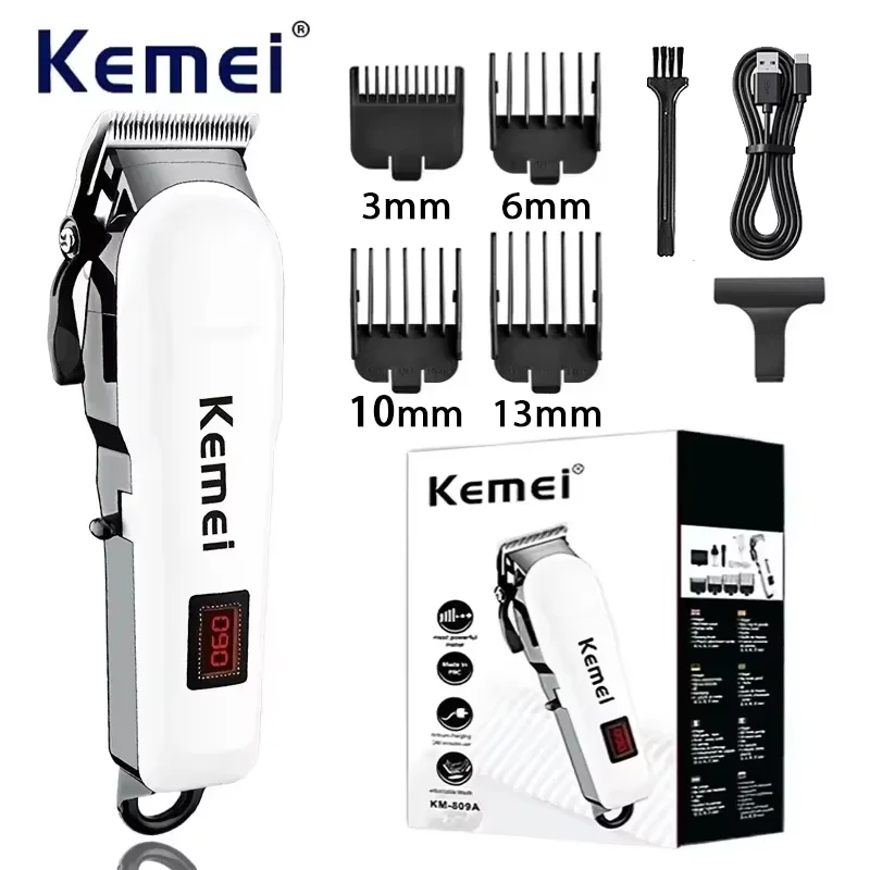 

Kemei 809A Hair Clipper Or Blade Hair Cut Maching Wireless Trimmer Men Professional Clipper Machine Rechargeable Hair Cut Barber