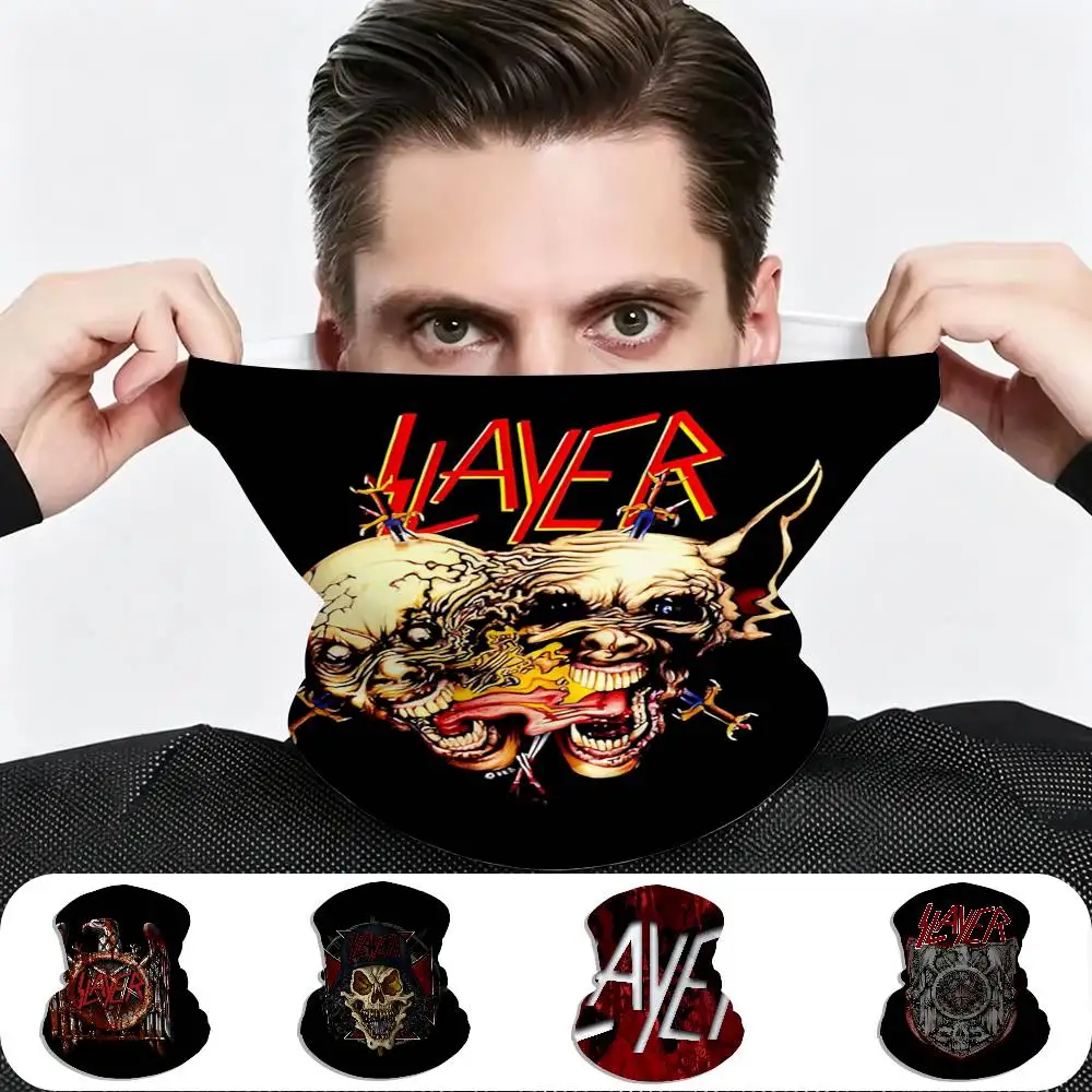 Heavy Metal Band Slayer Multifunctional Tube Scarf Breathable Face Neck Cover for Mountaineering Riding Daily Use