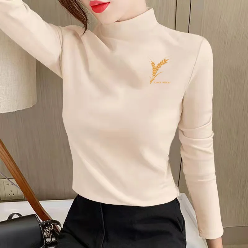 High Quality Women's Base Shirt Guangzhou Thirteenth Factory Premium Winter Long Sleeve High Collar Slim Fit Commute Style