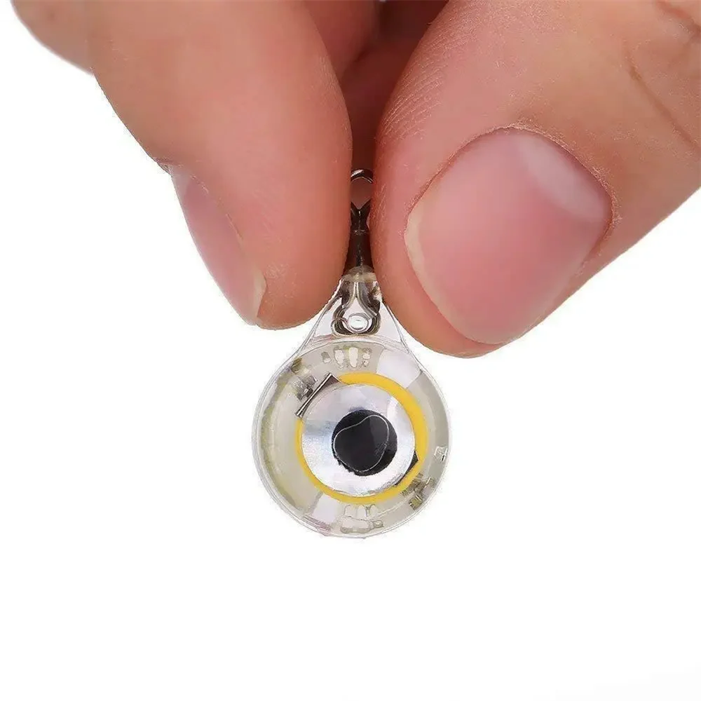 1pc/3pcs Mini Fishing Lure Light LED Deep Drop Underwater Eye Shape Fishing Squid Fishing Bait Luminous Lure for Attracting Fish