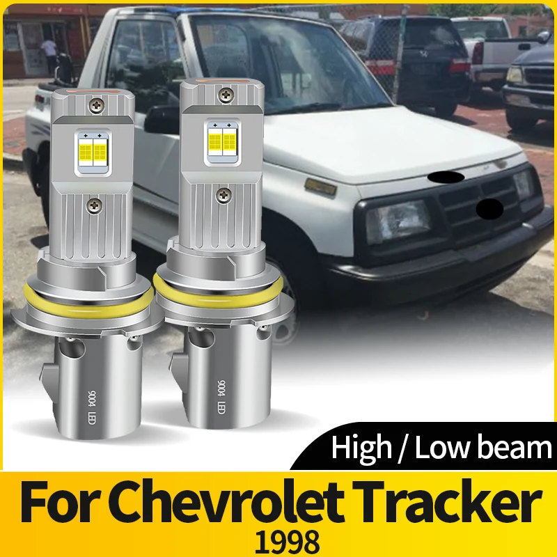 2 uds. de faros LED 9004/HB1 con haz alto/bajo, bombillas LED para faros de coche, superbrillantes, 6500K, con ventilador turbo CSP para Chevrolet Tracker año 1998