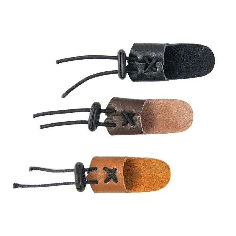 Bow Accessories High Quality Bow Arrow Broadheads Archery Hunting Shooting Glove Leather Finger Tip Protector Finger Guard Pull