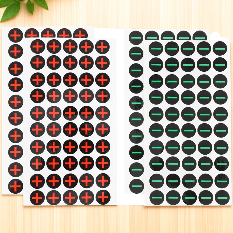 4 Sheets Polarity Safety Stickers Warning Labels Self Adhesive Waterproof Electrical Panel Warning Stickers