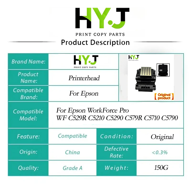 Original Printerhead 5210 5290 5710 5790 Printhead For Epson WorkForce Pro WF C529R C5210 C5290 C579R C5710 C5790 Print Head