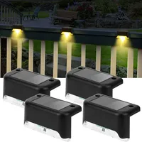 4Pcs Solar LED Wall Light for Deck Step Railing Patio Stair Yard Garden Decor Faily Light Solar Deck Light Outdoor Holiday Decor