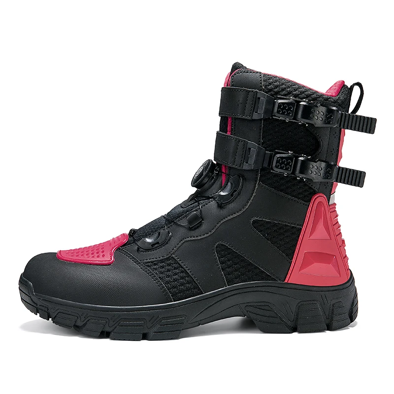 

Мотоциклетные защитные ботинки, дышащие унисекс, четырехсезонные внедорожные велосипедные ботинки, нескользящие модные высокие повседневные ботинки для верховой езды