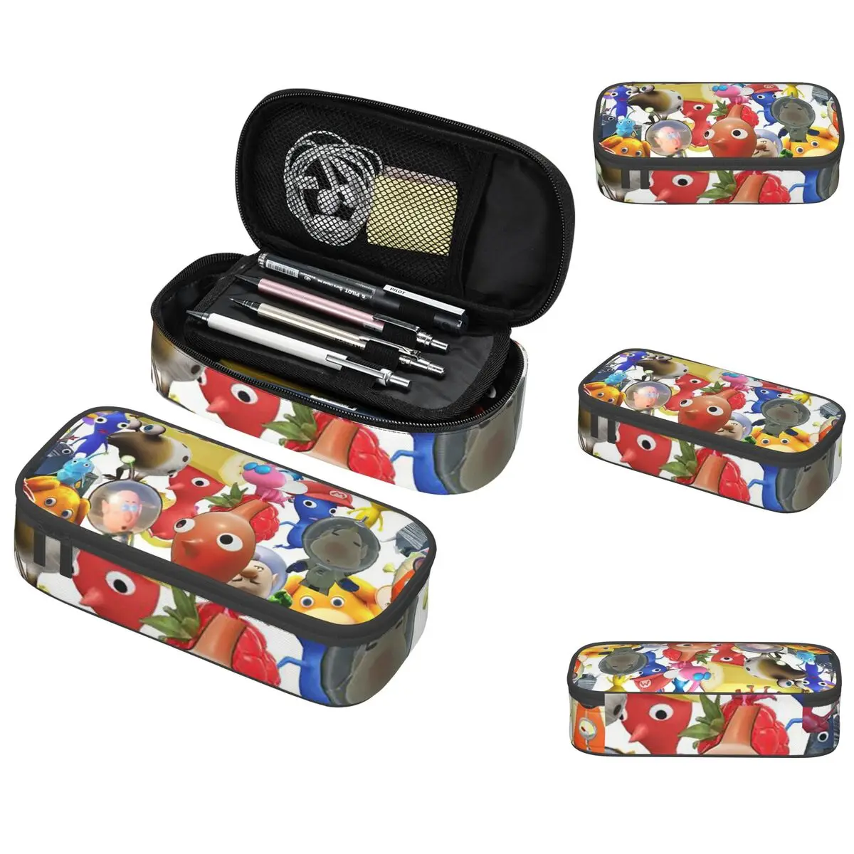 Pikmin personagens lápis caso para estudantes escola caneta caixa saco de lápis artigos de papelaria caneta titular saco