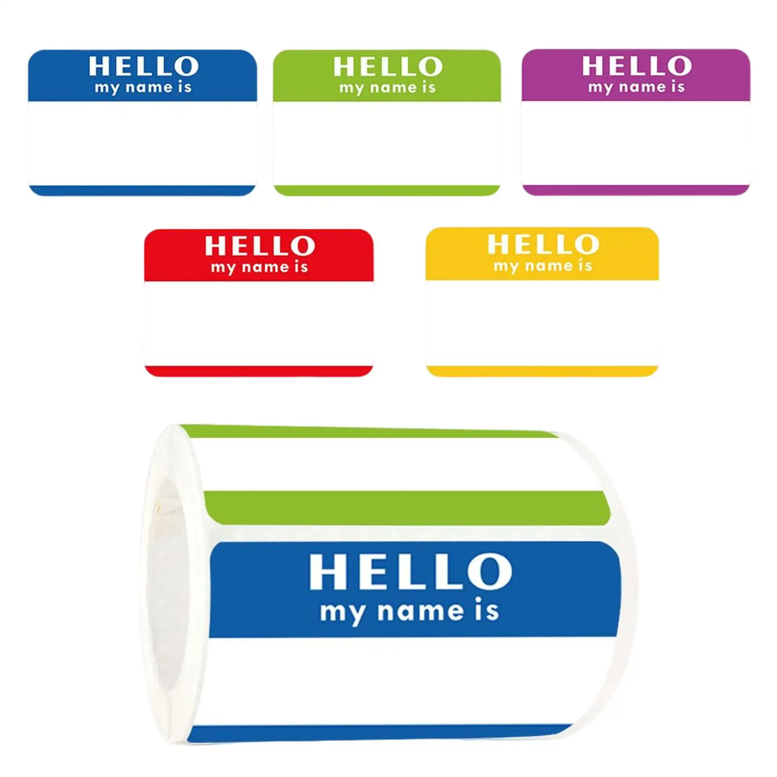 Plain Name Tags Sticker Labels Organizer Sticky Self 300 Labels Colorful for Stationery Notebook Embellishment Classroom Mailing