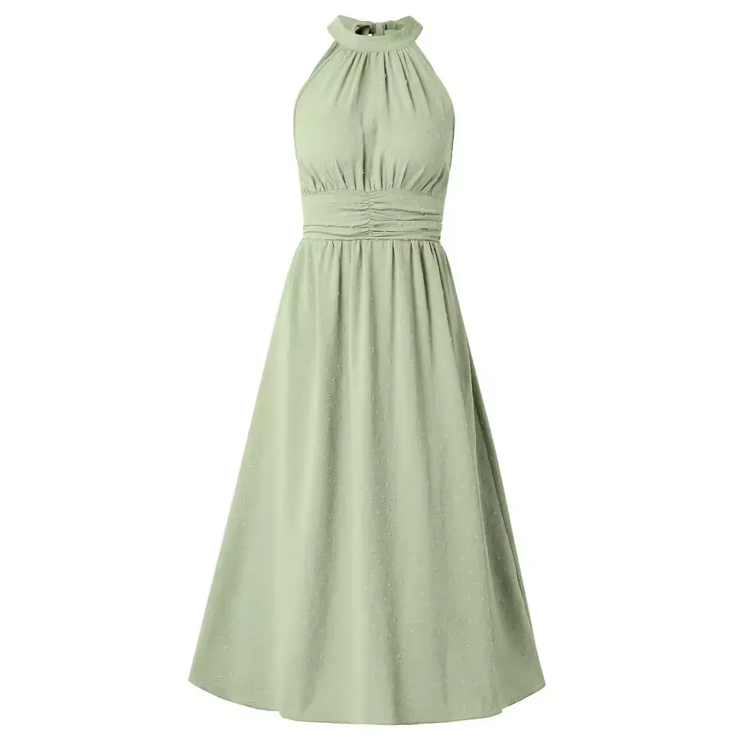 ผู้หญิงเซ็กซี่ฤดูร้อนชุดยาวสาวผ้าพันคอ Boho Backless แขวนคอ Beach Dresses สําหรับหญิงชุดราตรีวันหยุด Vestidos