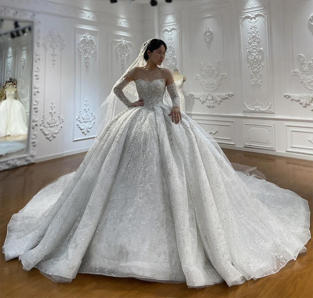 New Design Wedding Dress Ball Gown Amanda Novias Official Bridal Gown Sweetheart Neck Lace Up Back Vestido De Noiva Customized