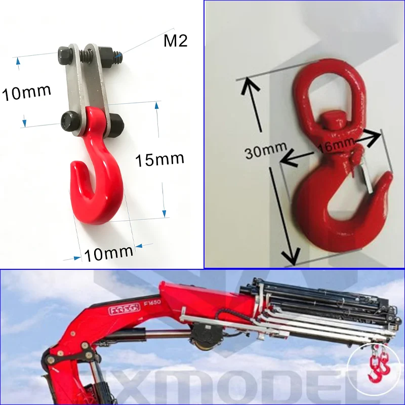 Metal Simulation Hook Lock Buckle for 1/14 RC Truck for JXmodel F1650 for SCANIA 770S R620 for Volvo FH16 for ACTROS 3363 Car