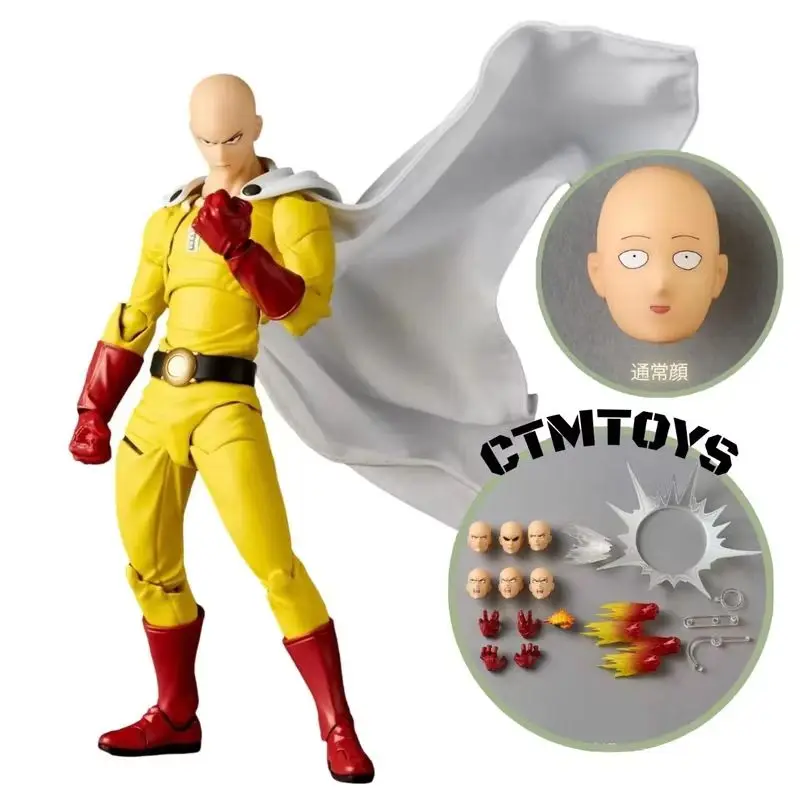 Novo quente um soco homem saitama incrível yamaguchi revoltech saitama em estoque anime coleção de ação figuras modelo brinquedos presentes