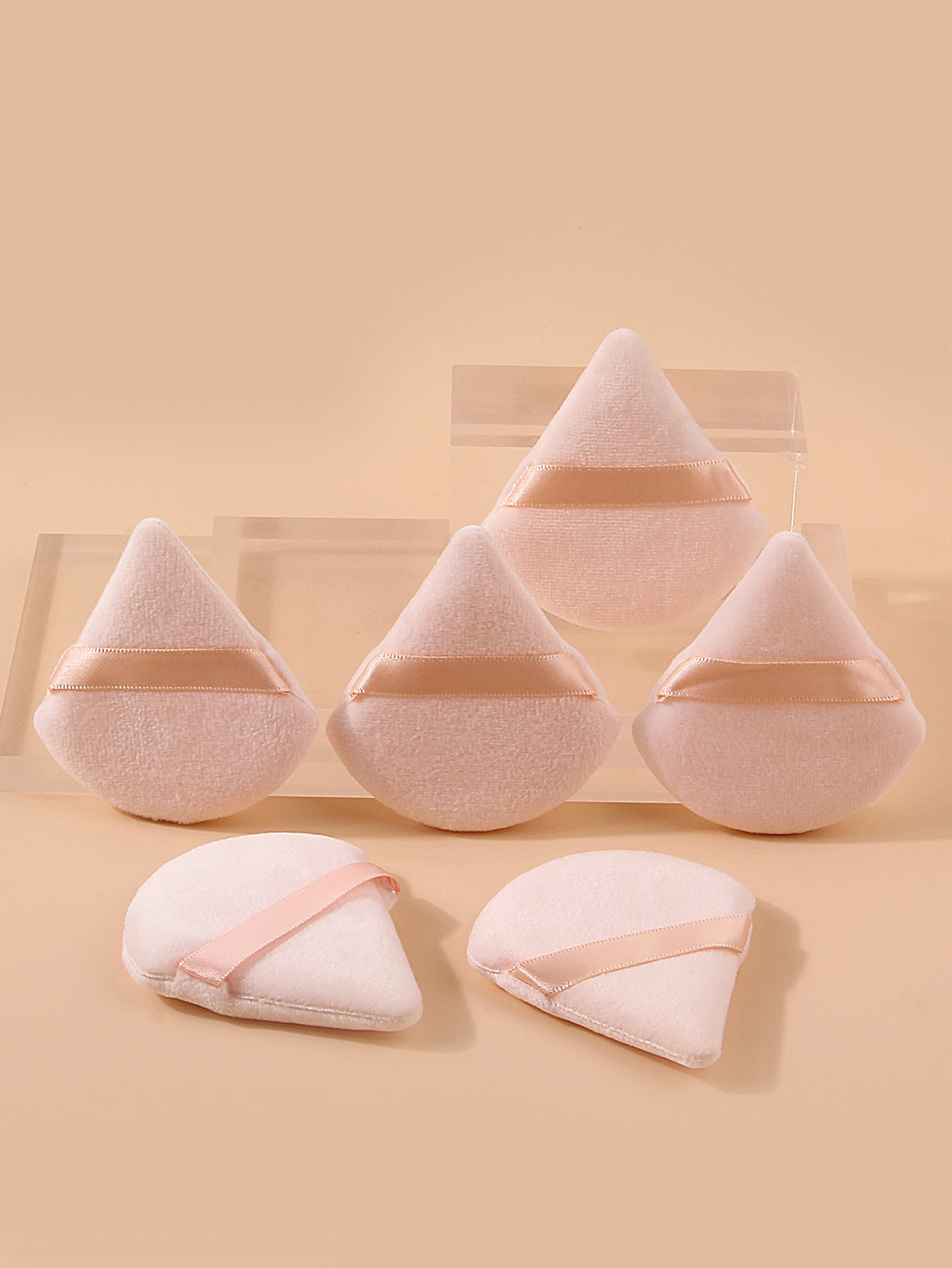 6 pièces bouffée de poudre de goutte d'eau super douce, bouffée de poudre de maquillage éponge, bouffée de poudre sèche à double usage sèche et humide, outil de beauté portable