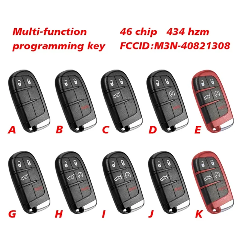 CN086054 Universal Smart Key For Jeep Dodge Fiat Chrysler Remote ID46 434MHZ M3N-40821302 Multi-function Programming 68150061AB