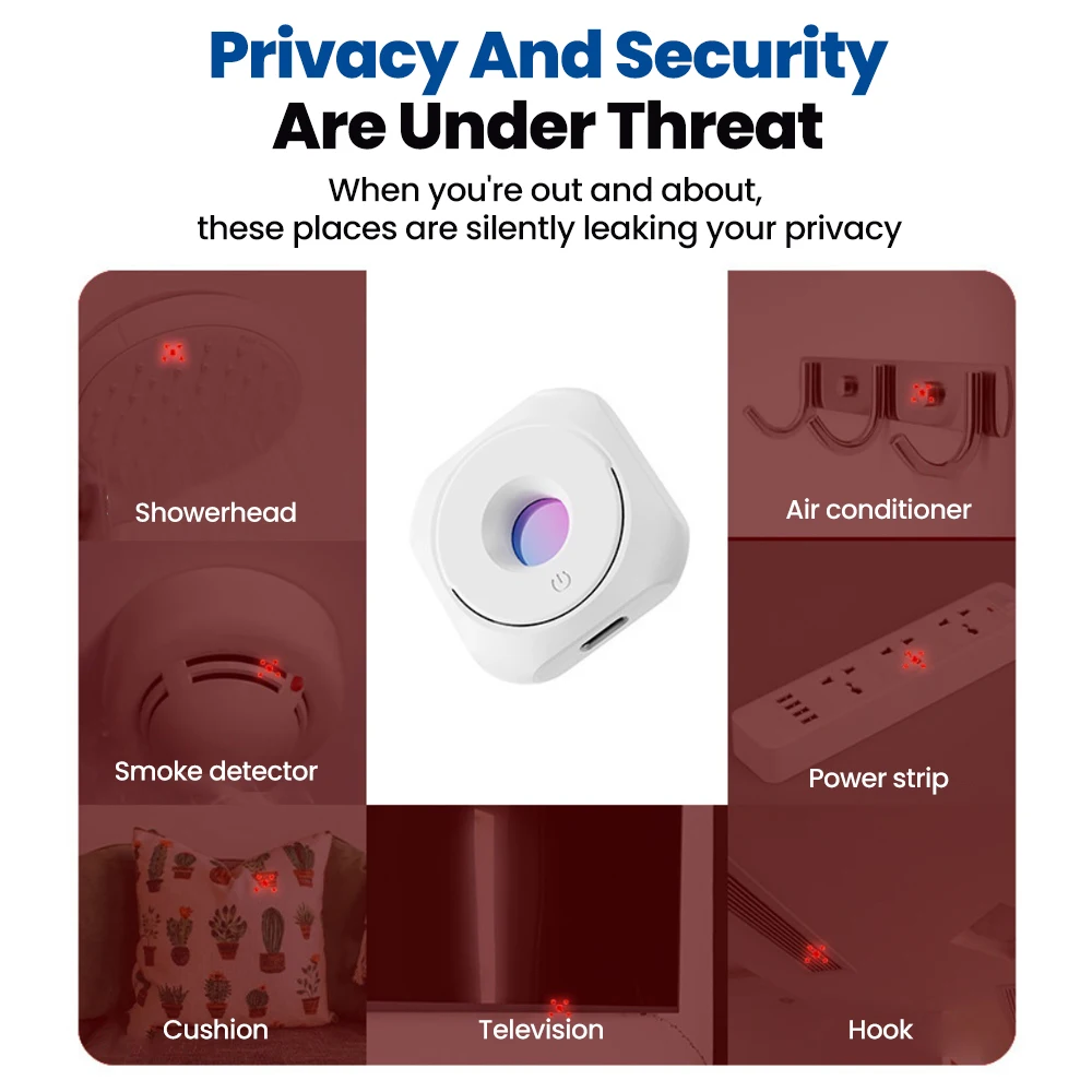 Anti-spy Camera Detector Portable Hidden Lens Camera Detect Finder For Hotel Anti-Peeping Security Protection Candid Detector