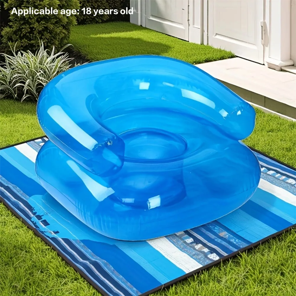 Inflatable Sofa Transparent Blue Pink Colorful Novelty Living Room Furniture PVC Material Fun Sofa for Home Decor