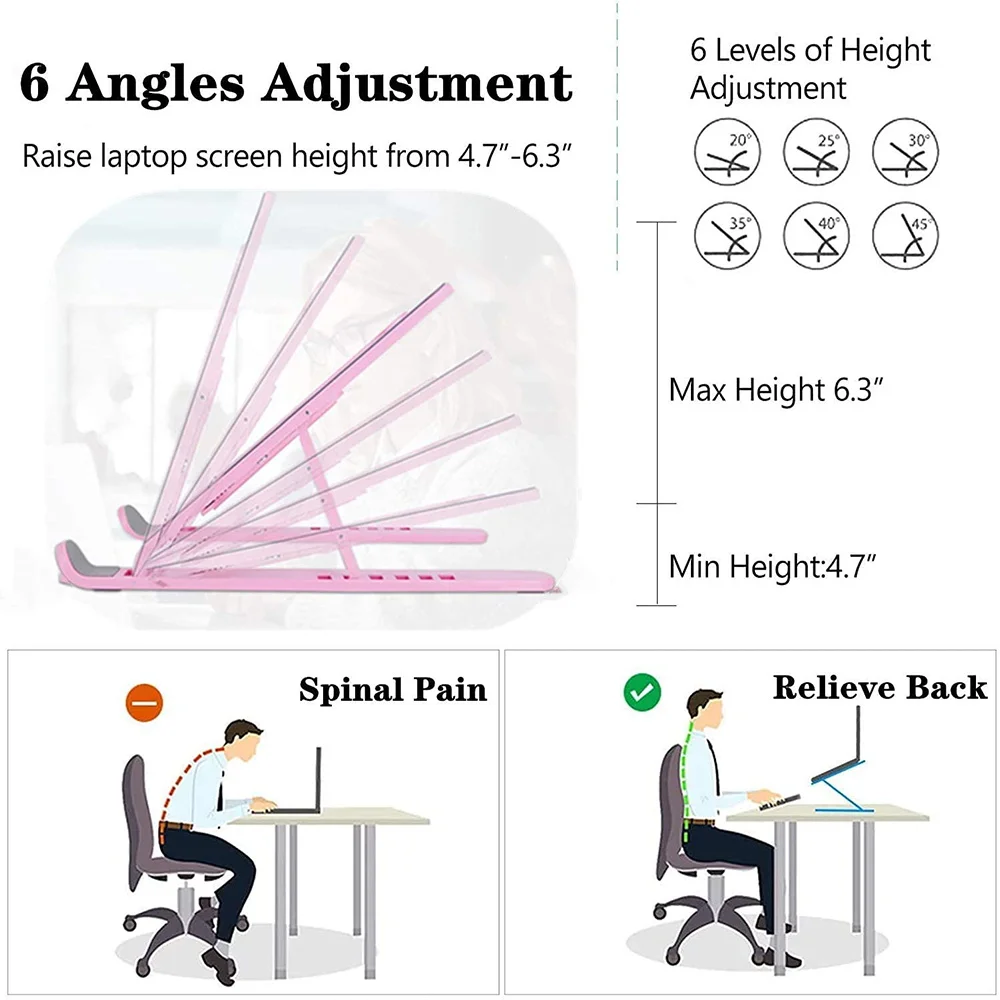 Support pliable pour ordinateur portable et tablette, base de support réglable, support pour ordinateur portable, MacPlePro Non-ald Riser, support