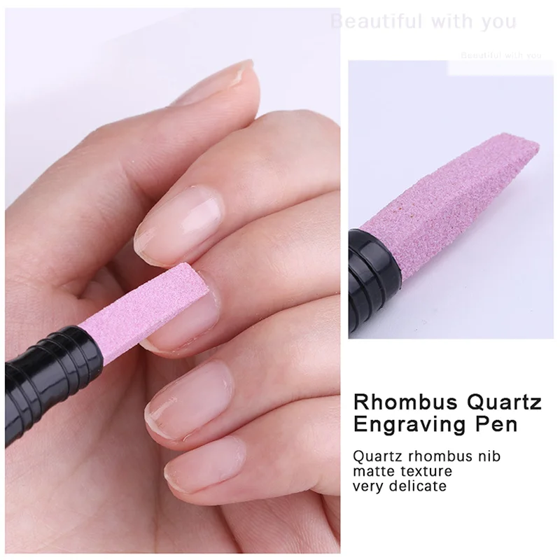 1PC Portable Quartz Grinding Pen Nail Cuticle Scissors Dead Skin Remover Nail Polish Manicure Stick Nail Files Accessories Tool