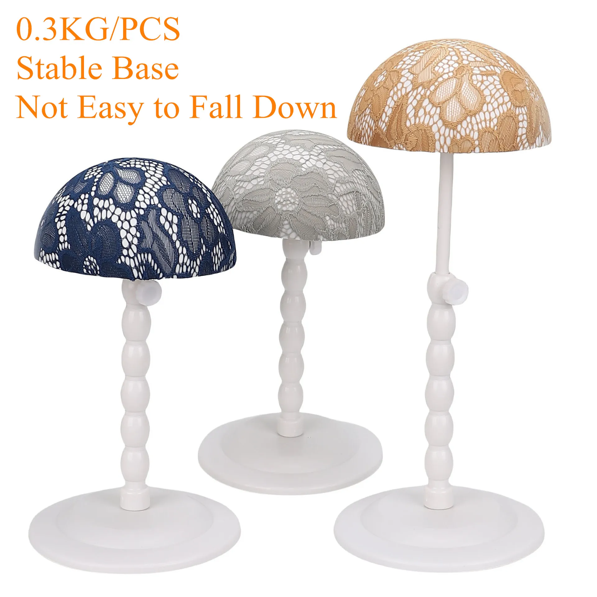 

Подставка для парика Грибной держатель для парика Регулируемая высота Прочные держатели для головы Высококачественная пластиковая подставка 300 г Нелегко впадать M032