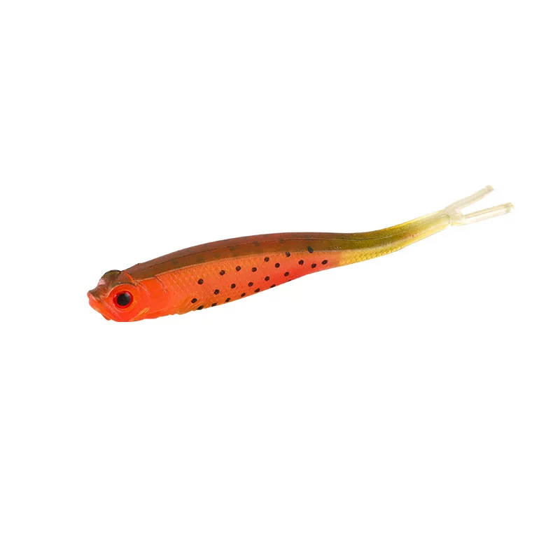Angelköder Weichköder mit offenem Bauch und Gabelschwanz, Fischimitation, 13cm/9g, Lebendige Attraktion, 4 Stück pro Beutel – Detail 2