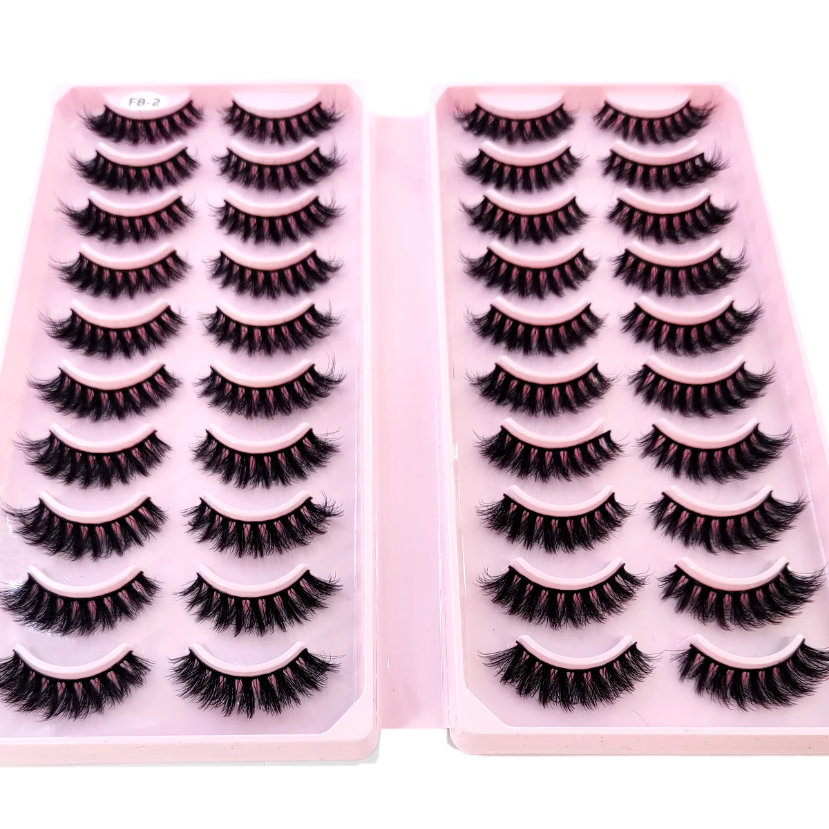 جديد 20 زوجًا من رموش المنك الصناعية رموش المنك الرقيقة طويلة الأمد رموش مجعدة درامية وصلات سميكة وطويلة