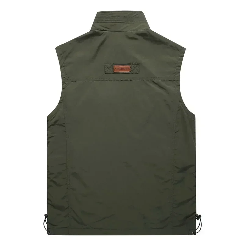 Gilet Fin Décontracté avec de Nombreuses Poches pour Homme, Veste d'Été avec Fermeture Éclair, Nouvelle Collection