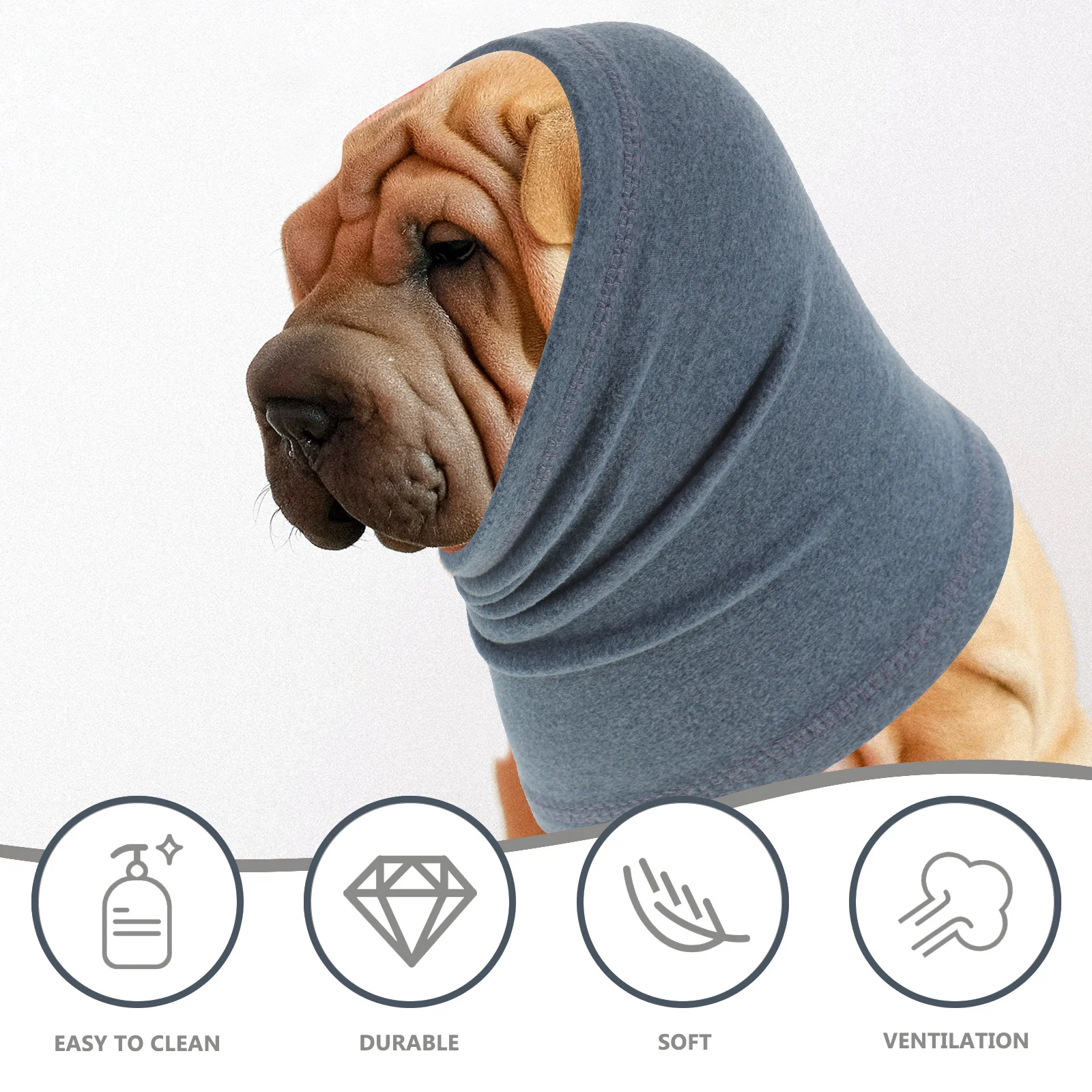 

Dog Comforting Head Ear Wrap Wraps Neck Scarf Covers Protectors Portable Pet Headwear