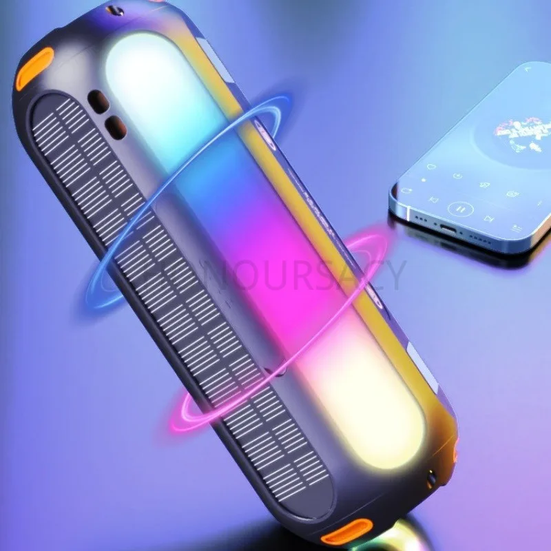 

Портативная Bluetooth-колонка TWS 20 Вт с глубоким басом, водонепроницаемость IP66, RGB-подсветка, солнечная зарядка 5000 мАч для кемпинга и пляжных вечеринок