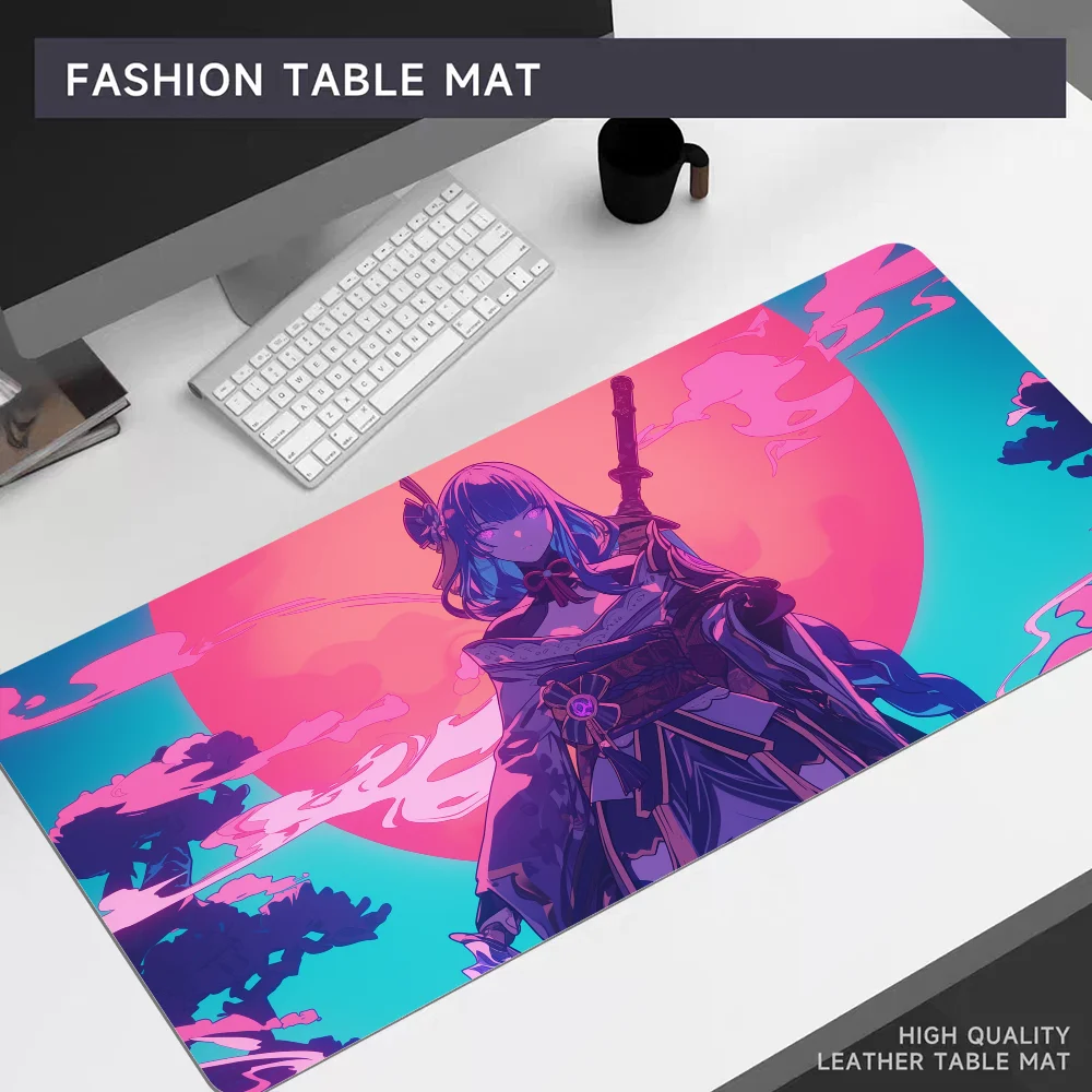 Imagem -06 - Genshin Impact Raiden Shogun Mousepad Gamer Mat Grande Mouse Pad Mesa do Computador do Escritório Teclado de Mesa Almofada do Teclado xl 80x30cm