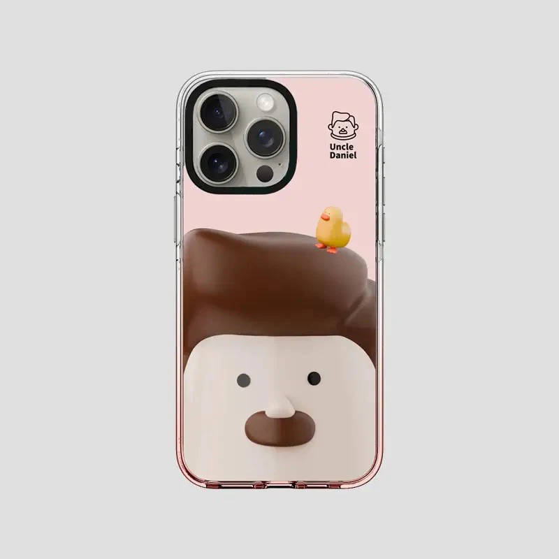 Cartoon Uncle Transparent Border Magnetic IPhone 13 14 15 Pro Max Case