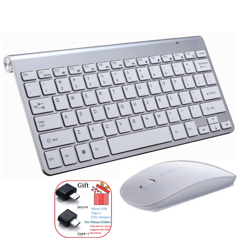 

Protable 2.4G Wireless Keyboard and Mouse Combo Mini Keyboard Mouse Set For Notebook Laptop Mac Desktop PC Smart TV PS4