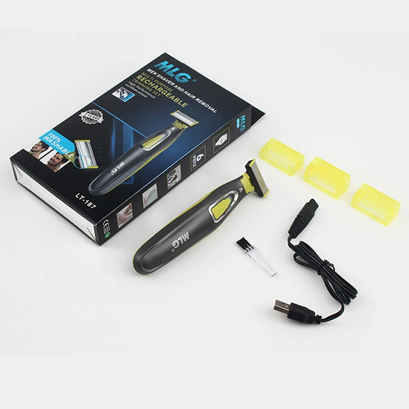 ماكينة حلاقة كهربائية للوجه والجسم للرجال قابلة للغسل ماكينة تشذيب اللحية والجسم كرة رطبة وجافة ماكينة حلاقة كهربائية للوجه قابلة لإعادة الشحن