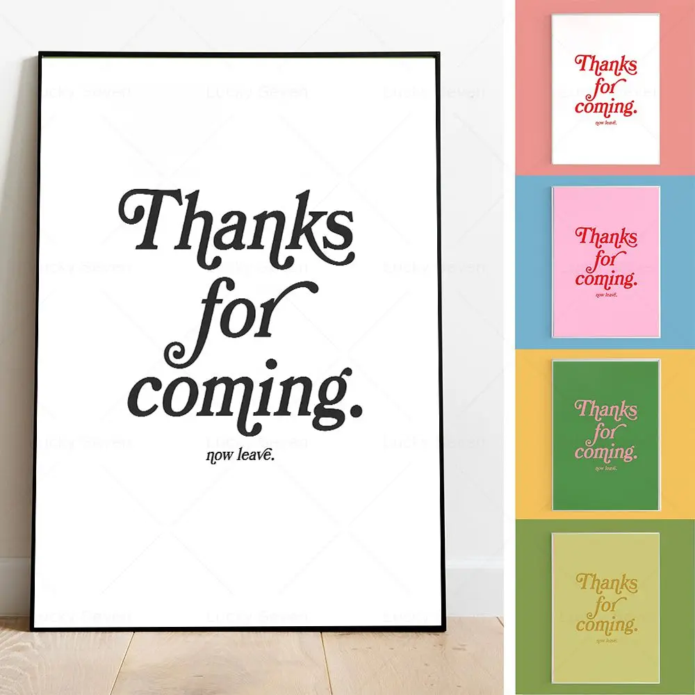 

Funny Thanks For Coming Typography Art Colorful Wall Art Canvas Painting Posters Bright Art Prints For Living Room Home Decor