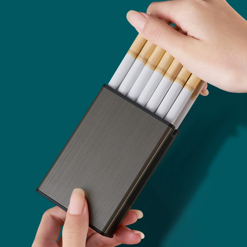 

Metal Cigarette Case Premium Plastic Portable Smoke Holder Compact Slide Lid For Cigarette Storage Box Small Case