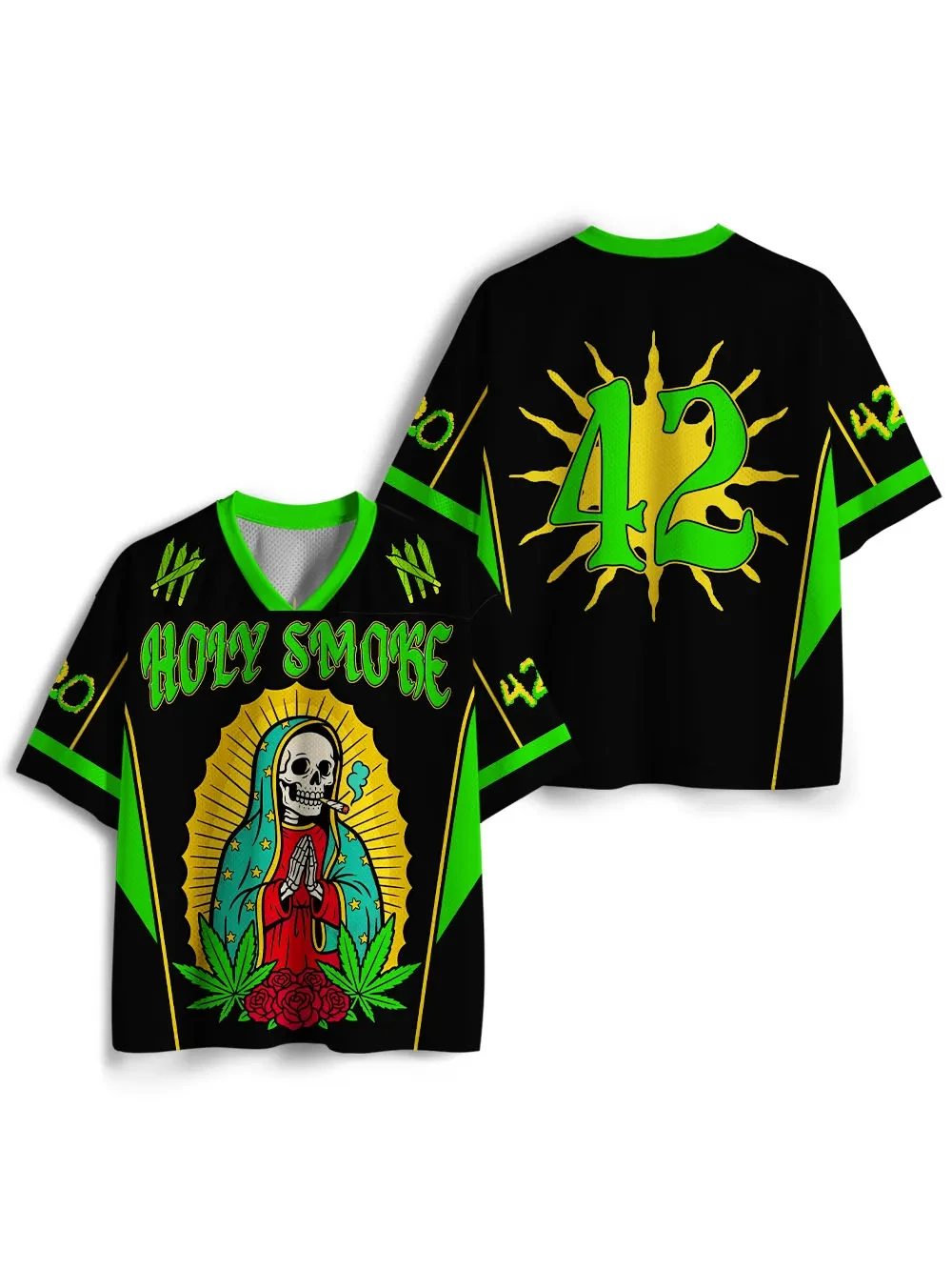 Popular V‑Neck Mesh Sports Jersey Renaissance Religious Icon Vintage Racing Dark Academia 77 Graphic Print Short Sleeve Tops