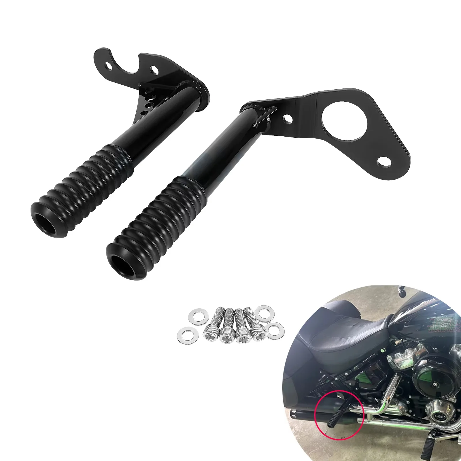 Motorcycle Foot Peg Bumpers Rear Crash Bar Accessories for Harley Softail Street Bob FXBB Low Rider FXLR Heritage Classic 18-25
