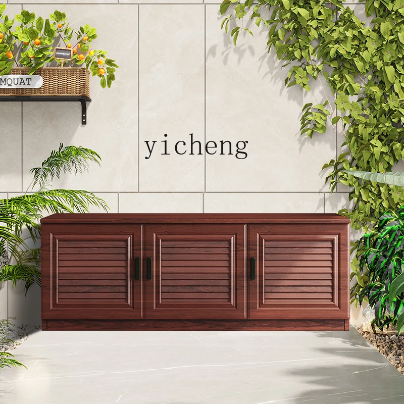 YFY  outdoor aluminum alloy waterproof sunscreen shoe cabinet  low cabinet, shoe change stool entrance courtyard storage cabinet